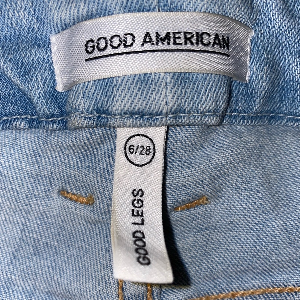 Good American Blue Ripped skinny Jean- good leg size 6/28 - Picture 3 of 3